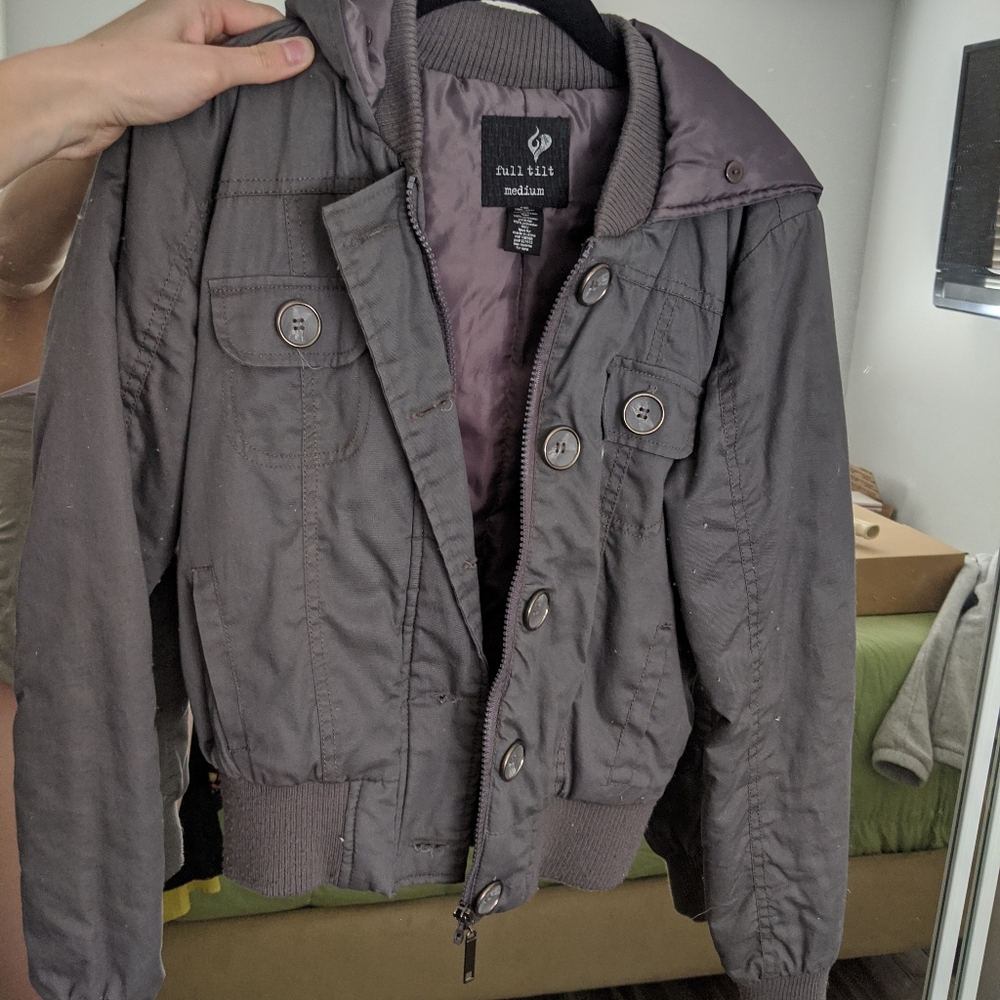 Grey bomber jacket